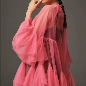 Anthropologie pink tulle l/xl